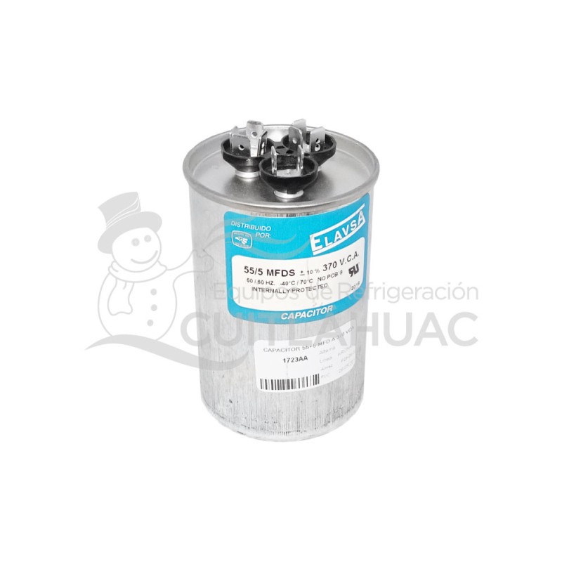 1723AA CAPACITOR 55+5 MFD A 370 VCA