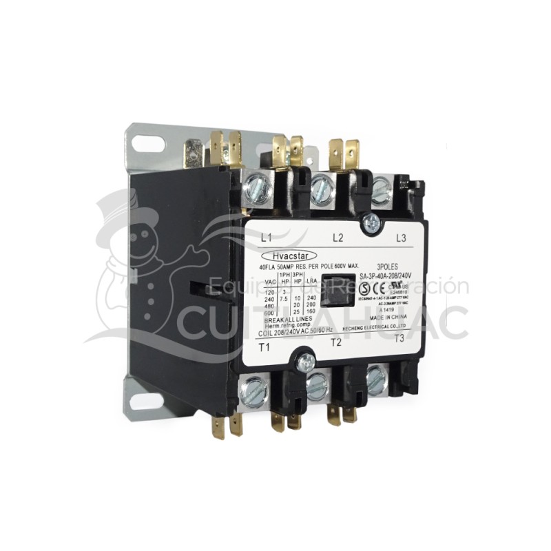 2225 CONTACTOR 40AMP3 POLOS 220/240V HVACSTAR