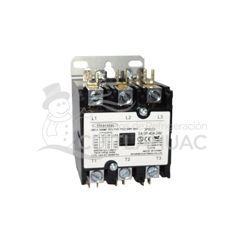 2220 CONTACTOR 40AMP 3POLOS 24V HVACSTAR